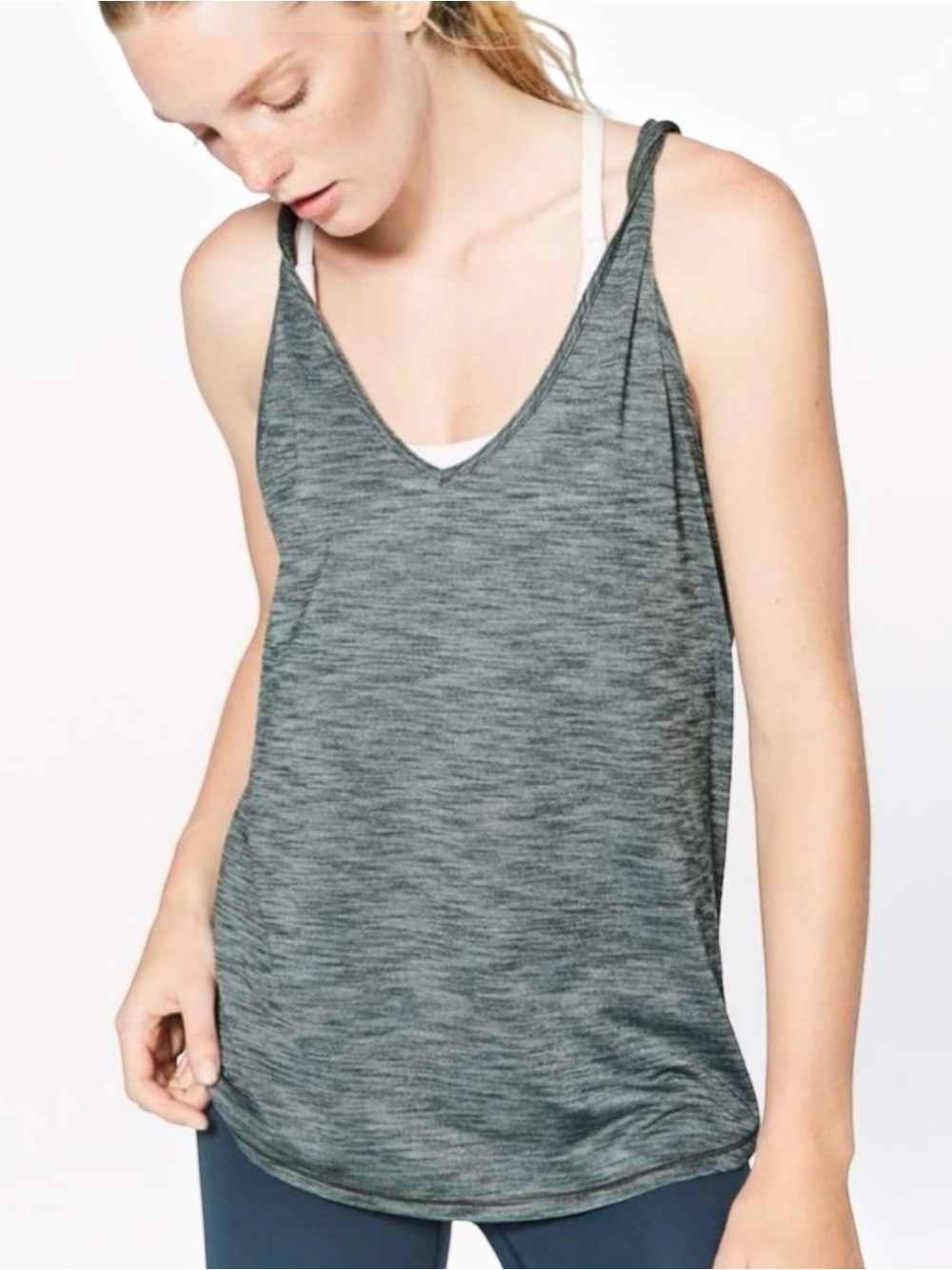 Lululemon Do the Twist Tank Heathered Dark Forest Green Women’s 6